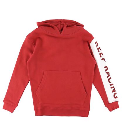 Add to Bag Kapuzenpullover - Rot m. Print