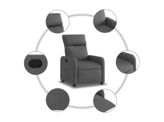 Fauteuil inclinable Gris foncé Tissu