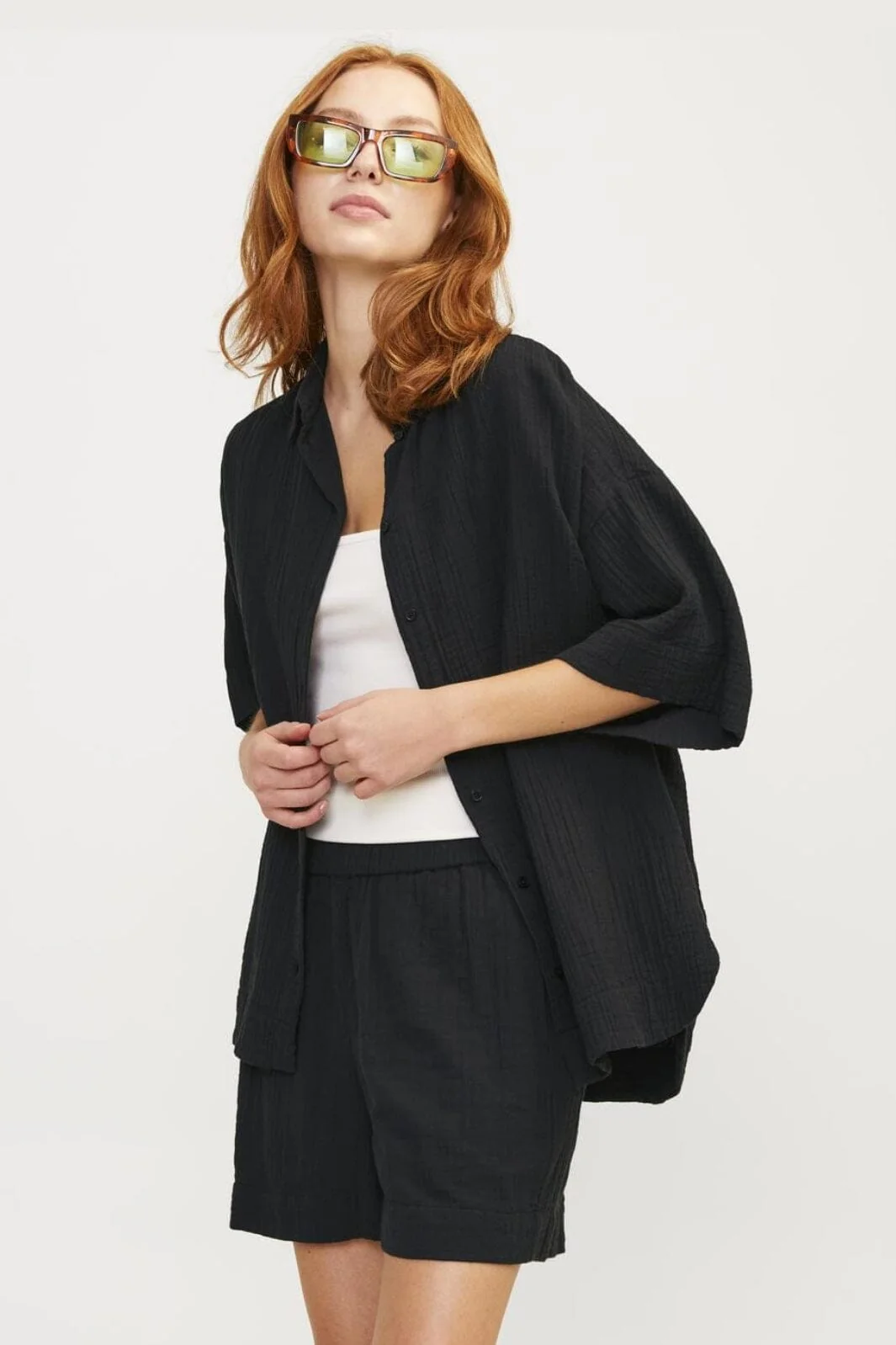 Jjxx Jxmia Ss Muslin Shirt 4486793 caviar