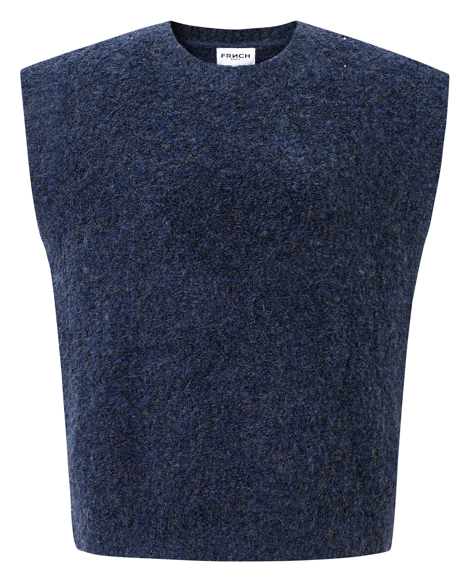 NAGIA - Pull sans manches en maille bouclette | Bleu