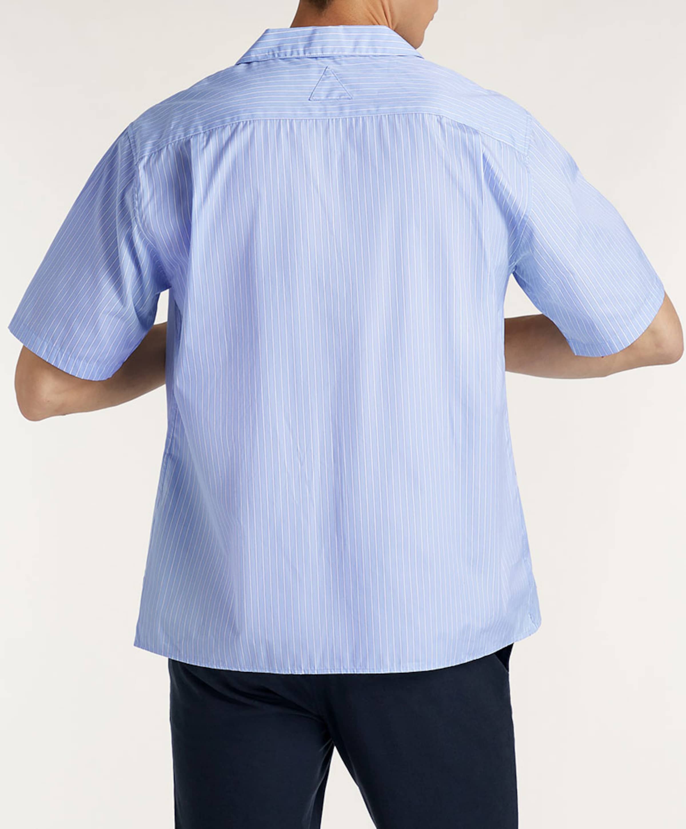 Denham Heren overhemd korte mouw blauw