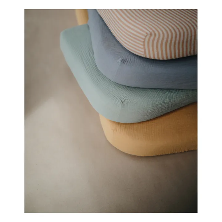 Mushie Drap-housse en coton | Vert