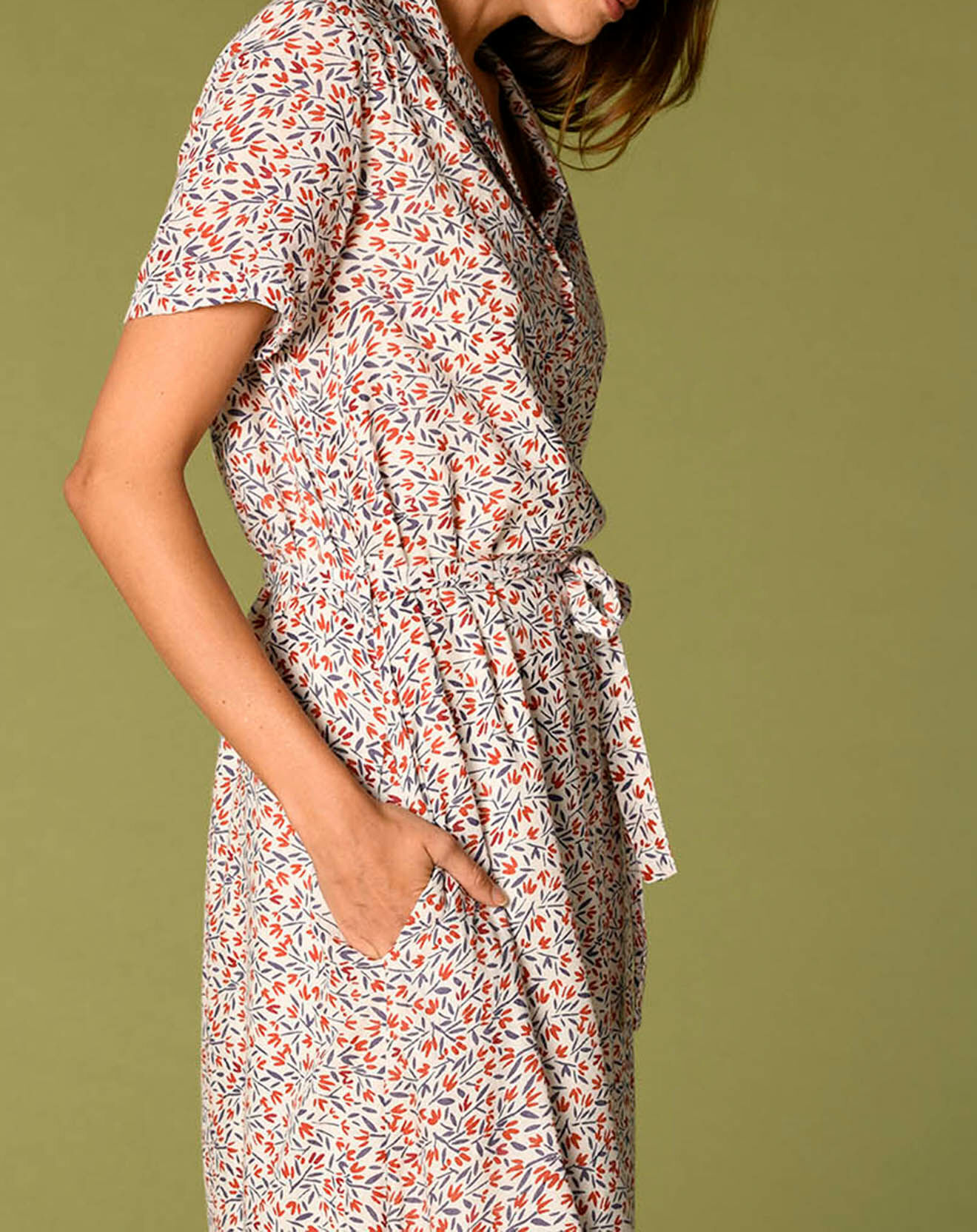 Harris Wilson Robe Laura imprimée écru/groseille