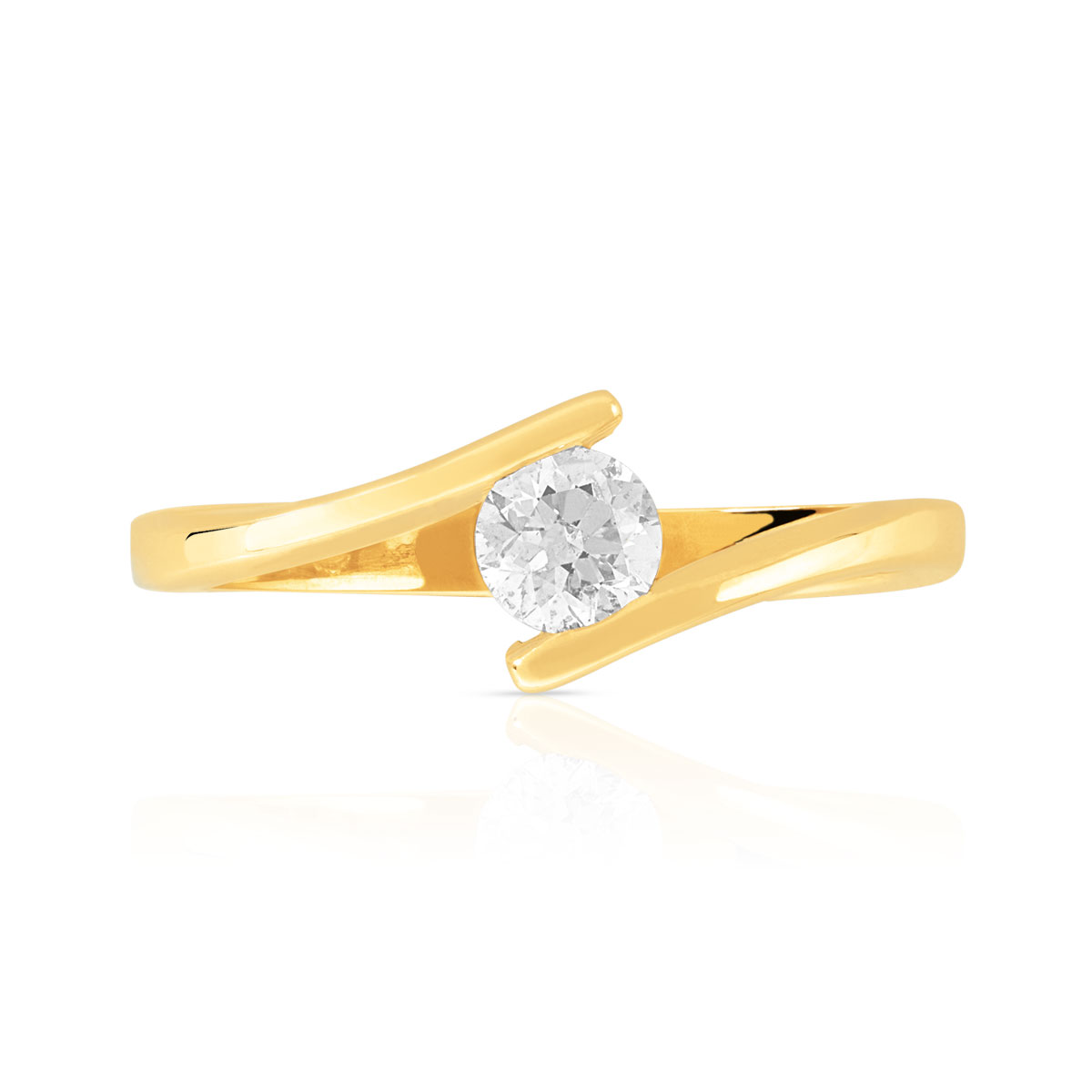 Solitaire or 750 diamant 0.30 carat H/P1