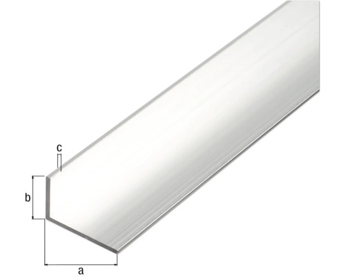 Hoekprofiel aluminium naturel 40x20x2 mm, 1 m