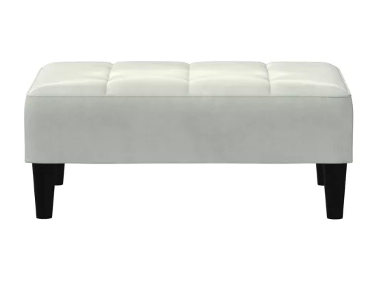 Repose-pied gris clair 77x55x31 cm velours