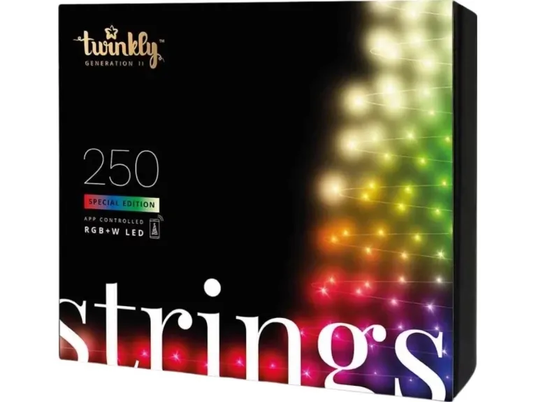 Twinkly 250L 5MM matt clear flat RGBW lens light string, 8cm lamp spacing, transparent wire, BT WiFi, Gen II, IP44