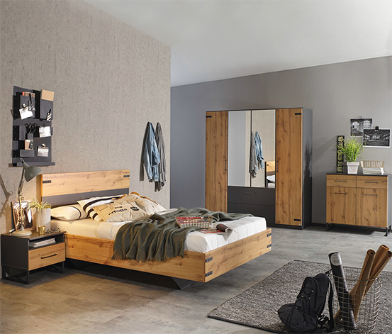 rauch Set »Butte«, klein – Bett 140 x 200 cm und Nachttisch