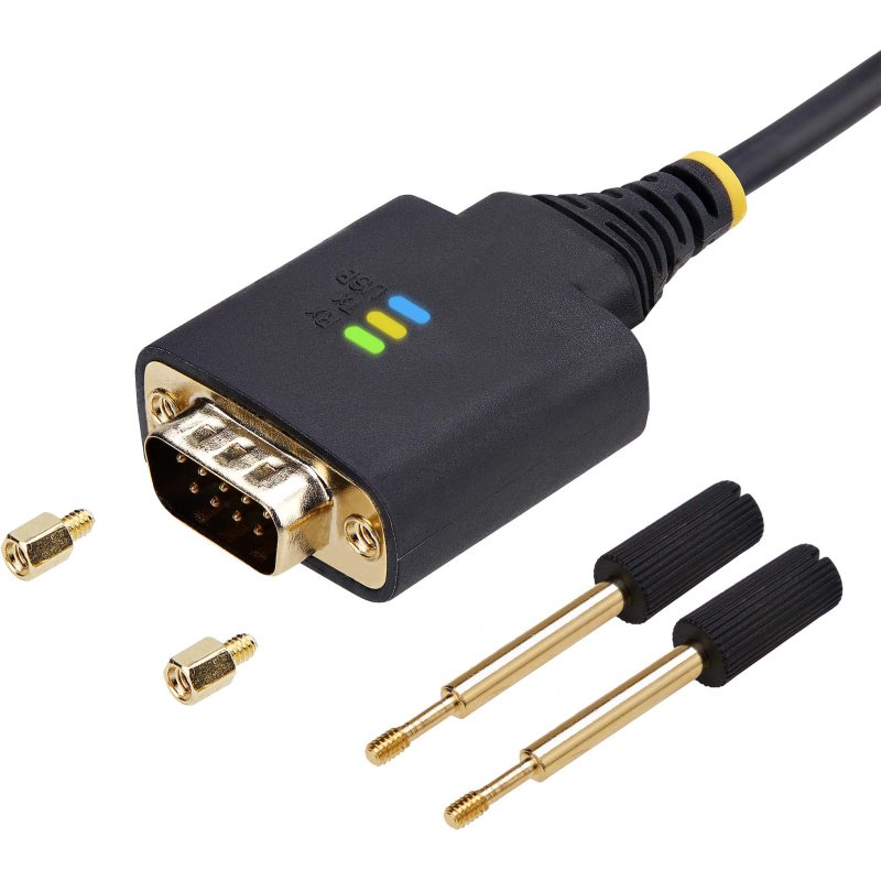 StarTech.com Câble USB vers Série de 2m, Rétention COM, Vis/Écrous Interchangeables, Câble Adaptateur USB vers Série, USB-A vers DB9 RS232, FTDI IC, Protection ESD, Windows/macOS/Linux
