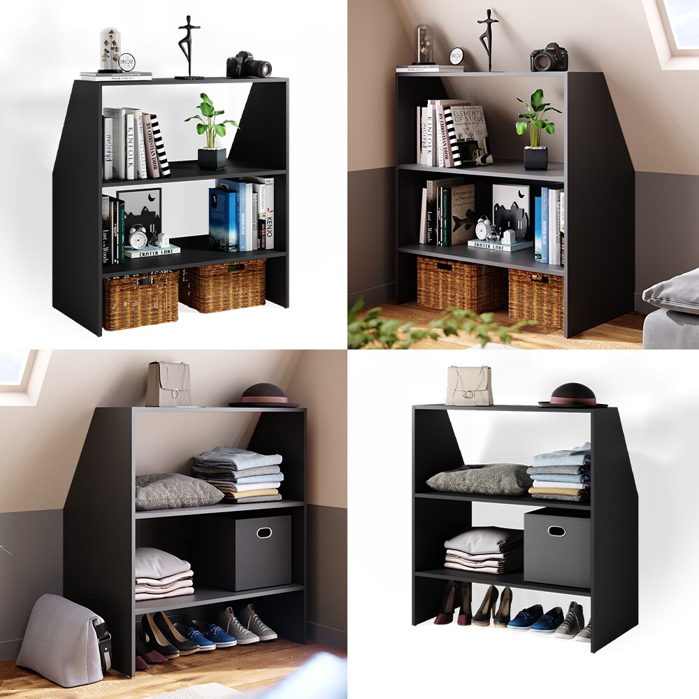 Vicco Dachschrägenregal Bücherregal Wandregal Standregal Dachschräge Anthrazit