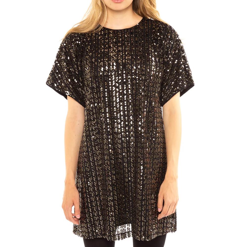 Superdry Robe Noir à sequins Femme Superdry