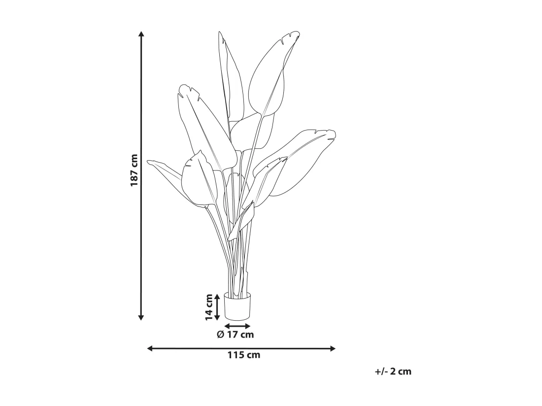 Plante artificielle bananier avec pot 187 cm BANANA TREE
