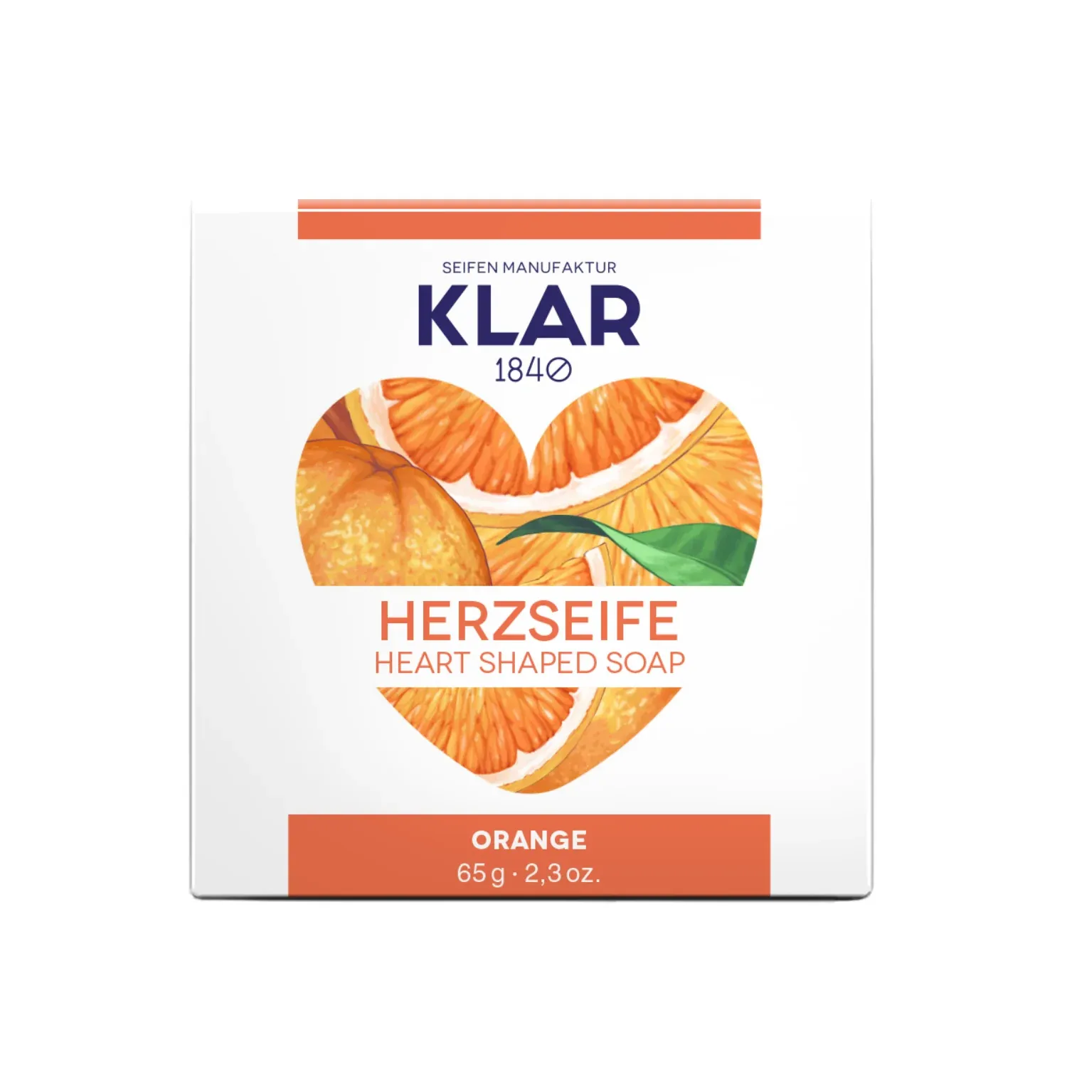 KLAR  Herzseife Orange, 65 g