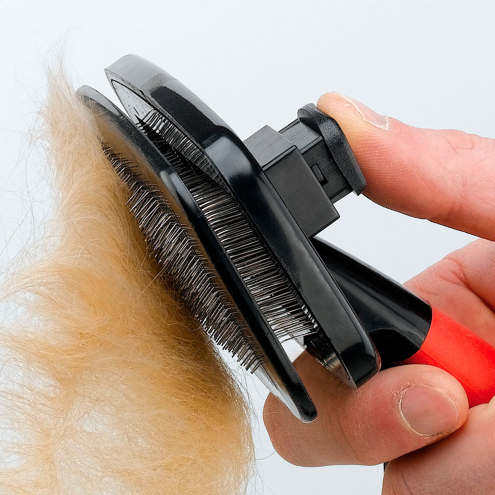 Ferplast brosse carde pour chiens et chats gro 5955, idéal pour animaux à poils moyens et longs, poils faciles à enlever, 16,3 x