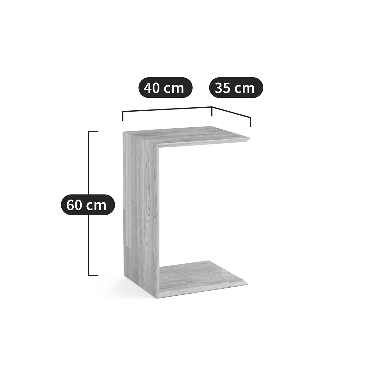 LA REDOUTE INTERIEURS<br>Mesa lateral de carvalho, Hiba