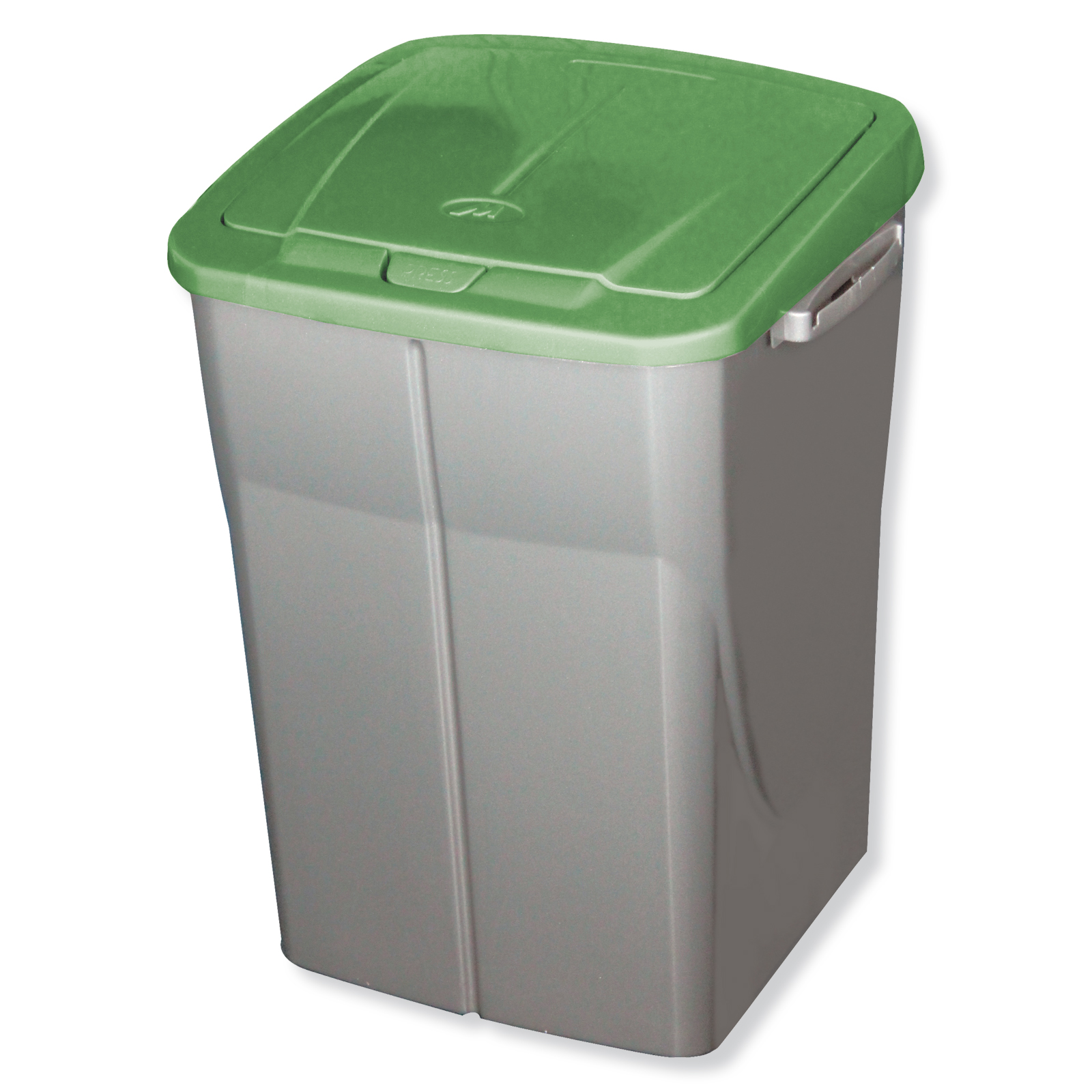 Mülleimer - silber - grün - 45 Liter