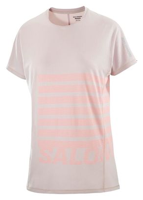 Maillot manches courtes Salomon Sense Aero Graphic Beige/Rouge Femme
