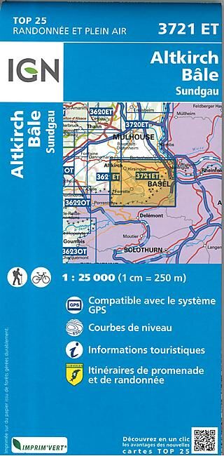 IGN - TOP25 3721ET ALTKIRCH BALE 1 25 000