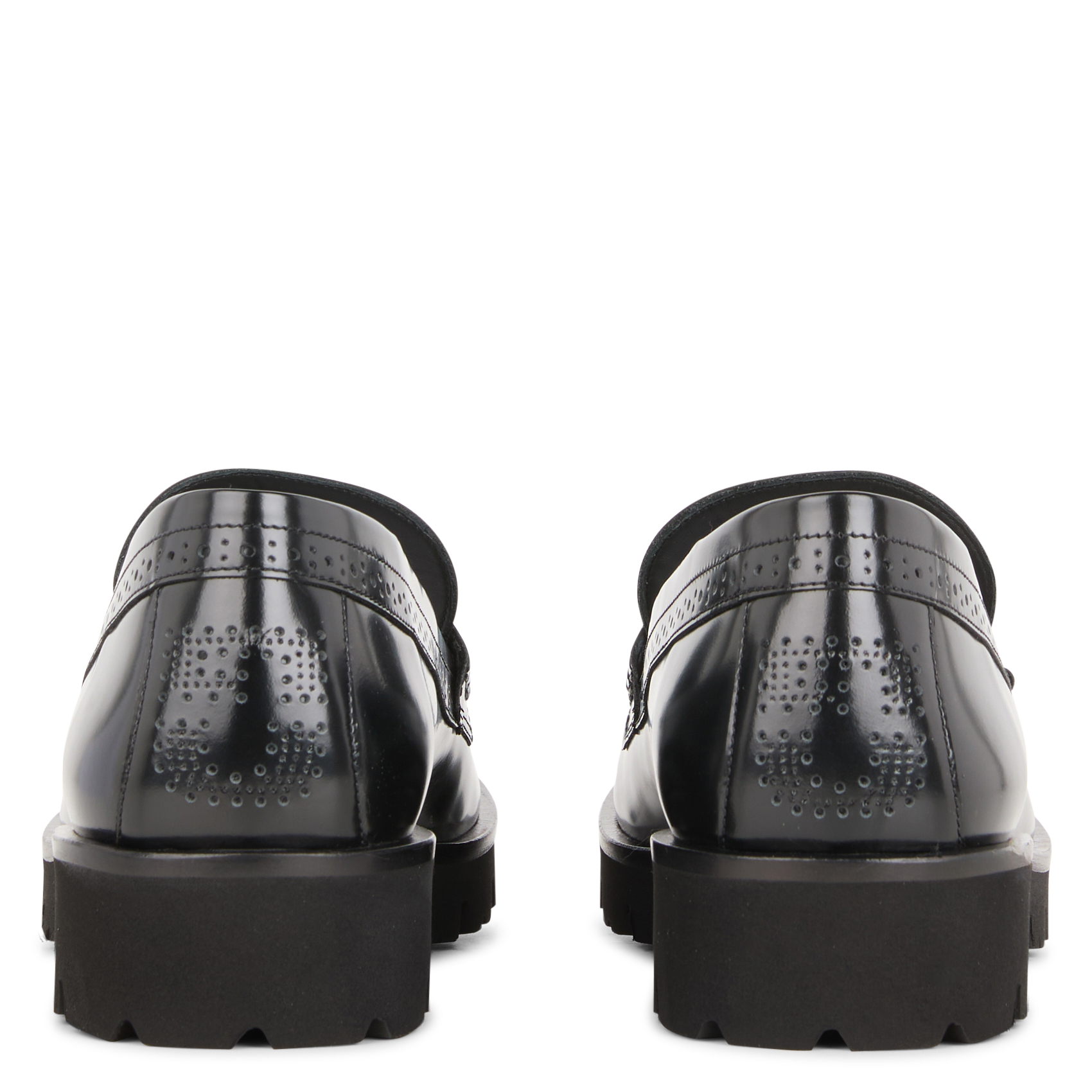 JACK - Mocassins à semelle crantée en cuir glacé | Noir