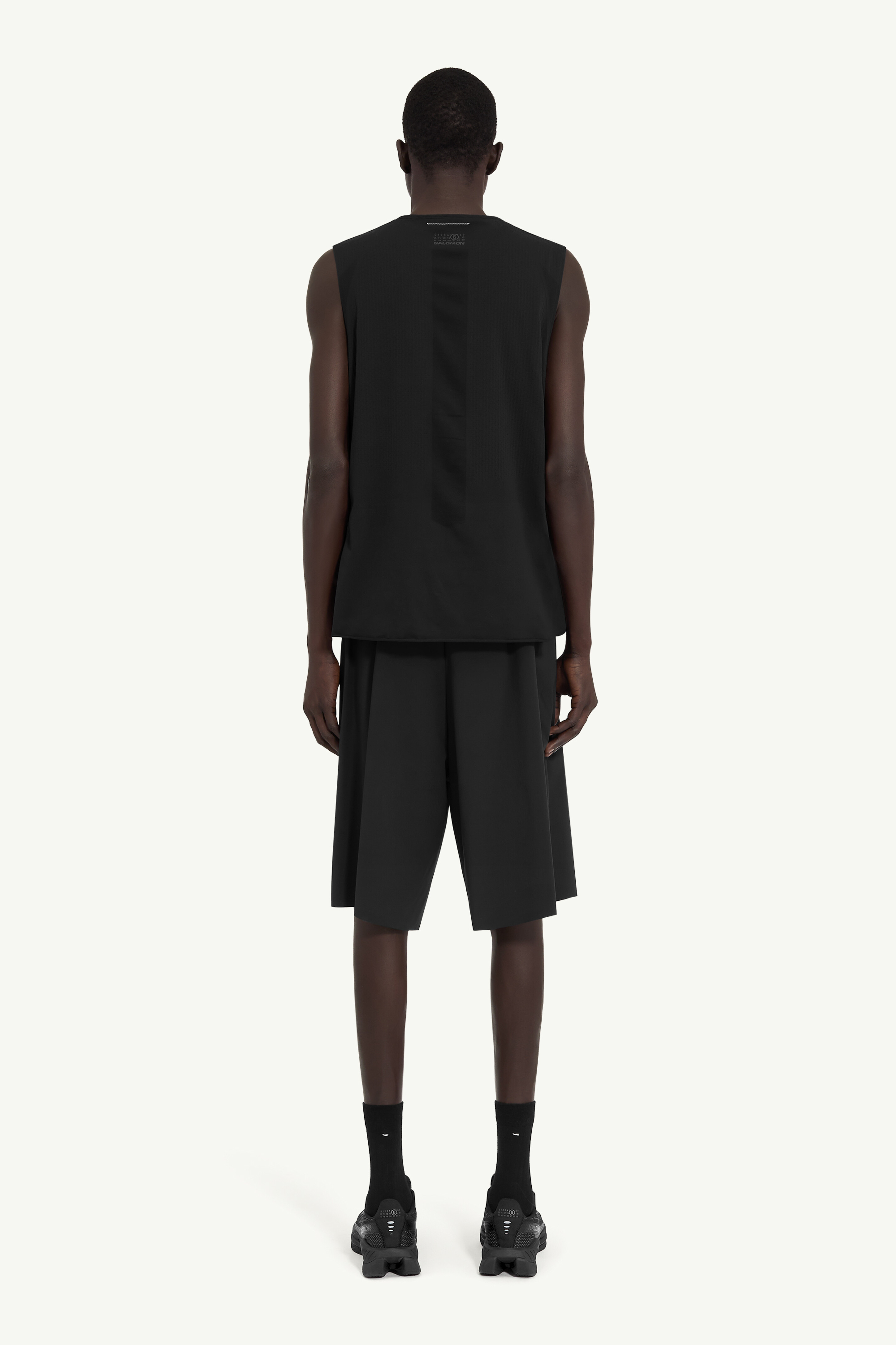 Black Nylon Seamless Crewneck Top Noir