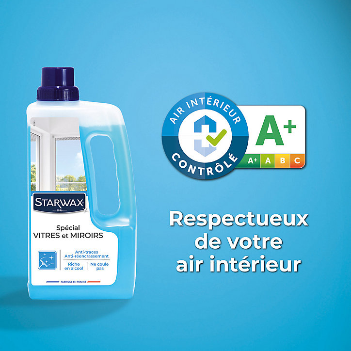 Nettoyant spécial vitres anti-traces à l'alcool Starwax 1L