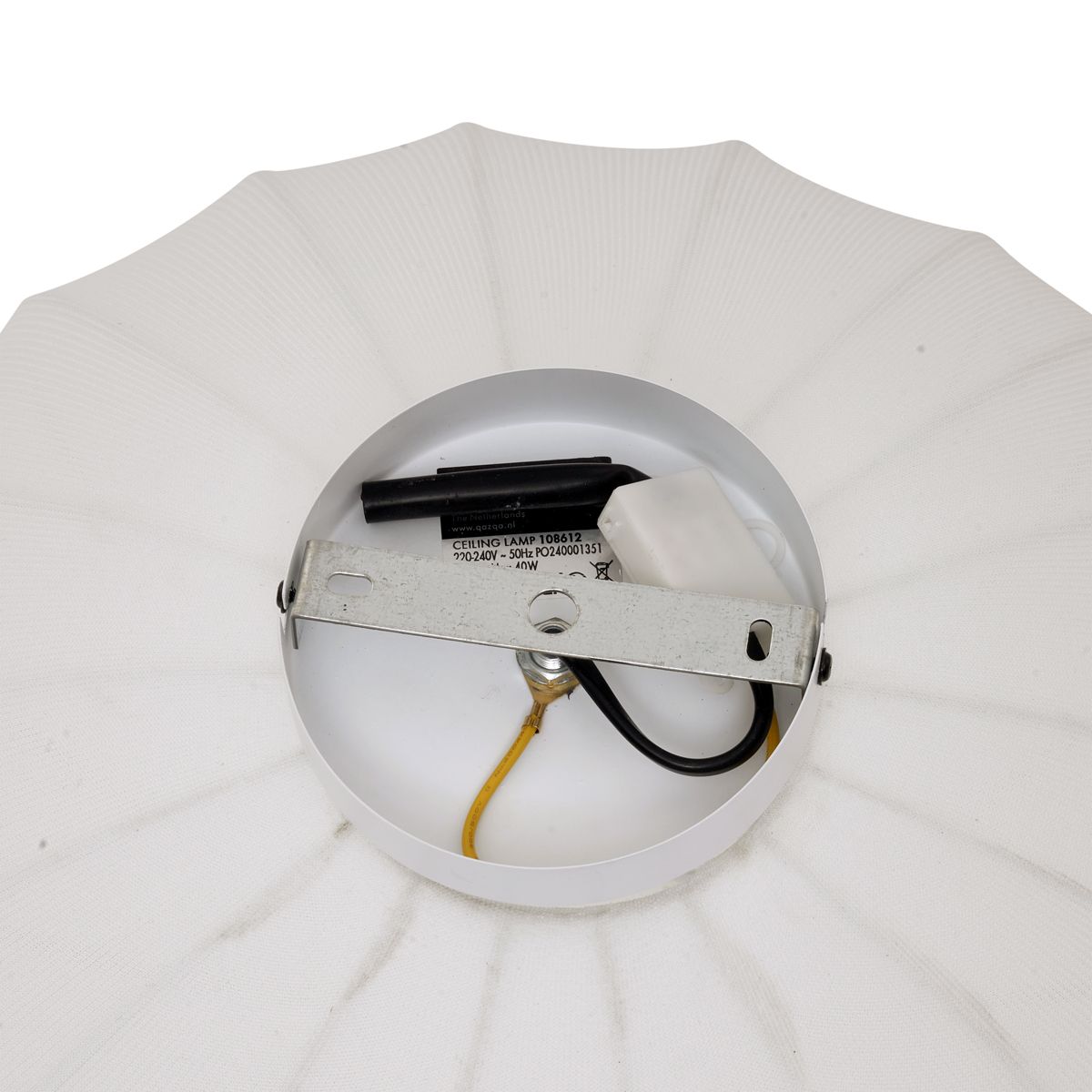 Japandi plafondlamp wit met stoffen kap - Bida