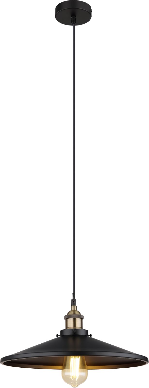 Hängeleuchte - messingfarben-schwarz matt - 120 cm