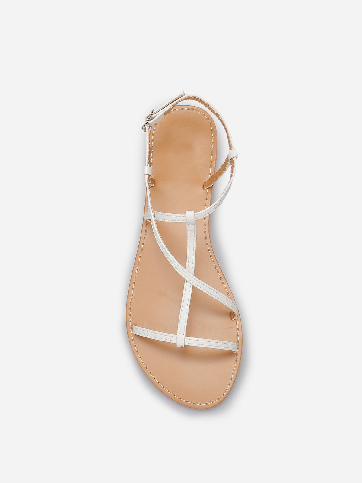 Sandales à fines brides entrecroisées- Blanc