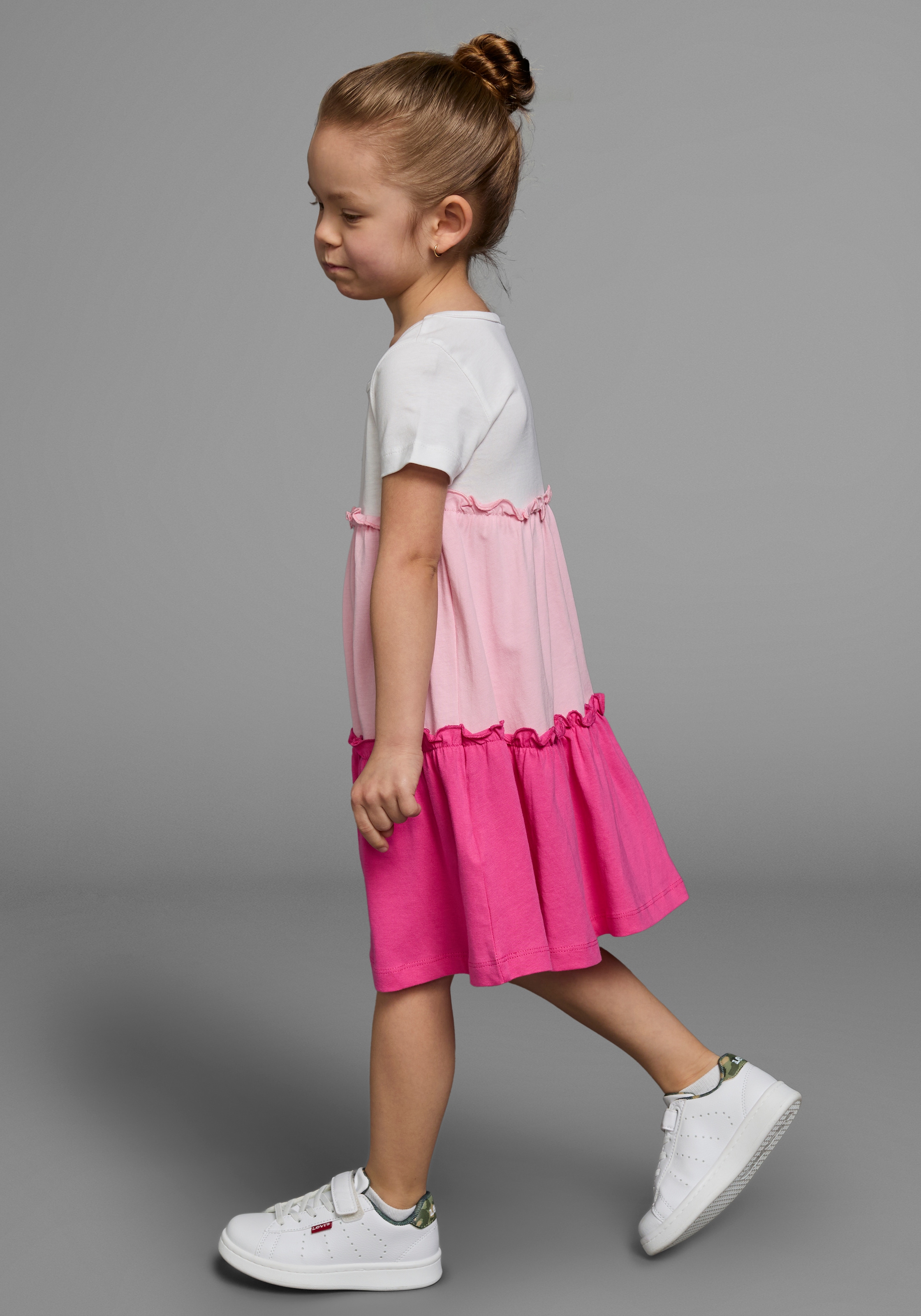 KIDSWORLD Jerseykleid »- Volantkleid für kleine Mädchen« festliche Anlässe,  kniefreie Länge,  verspielter Stil