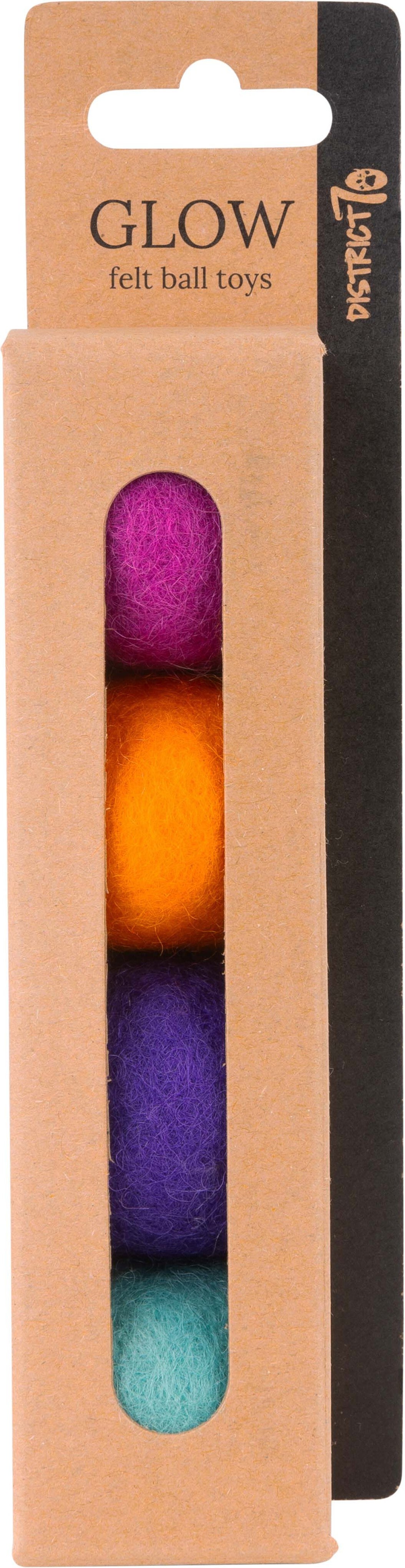 District 70 bal Felt glow D 3,5 cm 4 stuks
