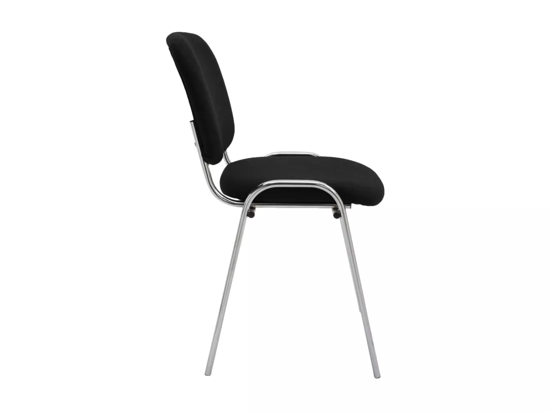 Chaise de salle à manger - Tissu & Métal chromé - Noir - Ken