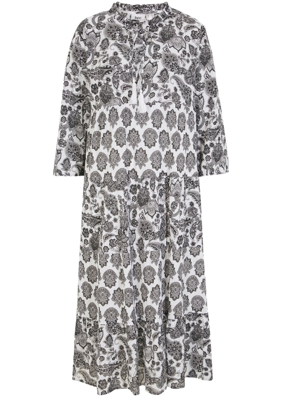 Robe longue froissée en coton avec poches