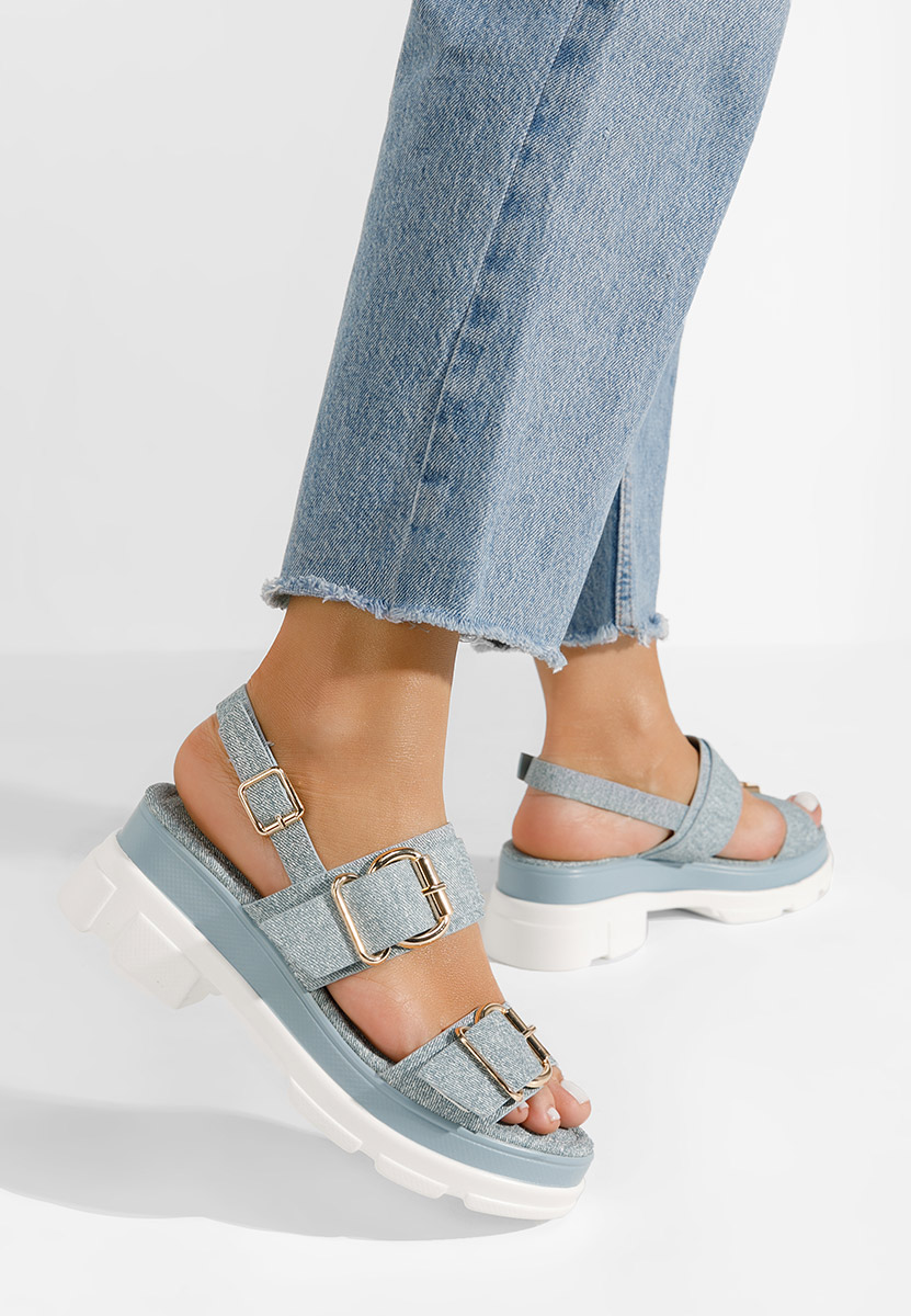 Sandales à plateforme bleues Raphaela