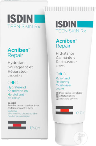 Isdin Teen Skin Rx Acniben Repair Gel Crème Hydratant Visage Tube 40ml