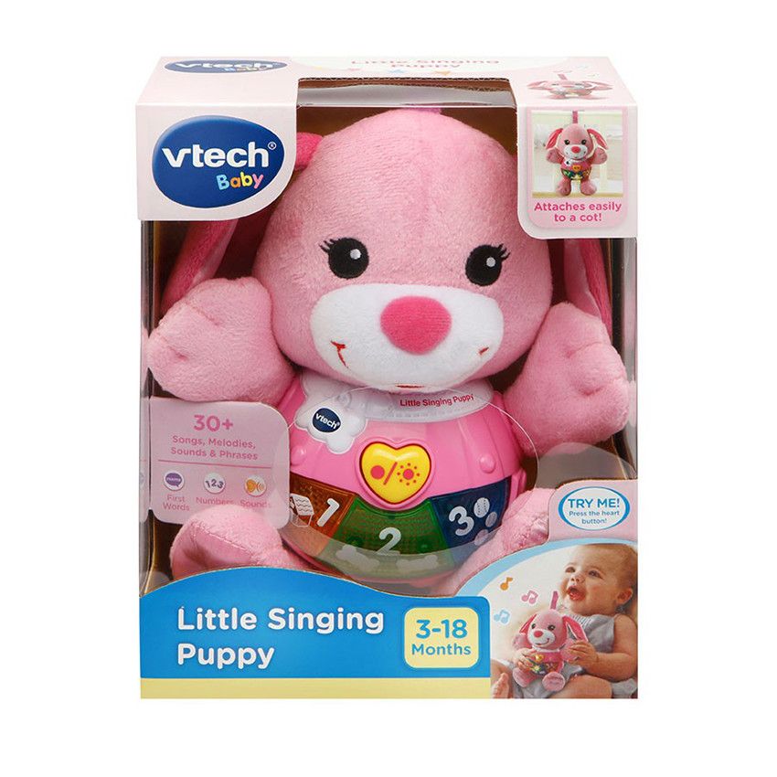 Peluche Chant'toutou - Rose - Ecru