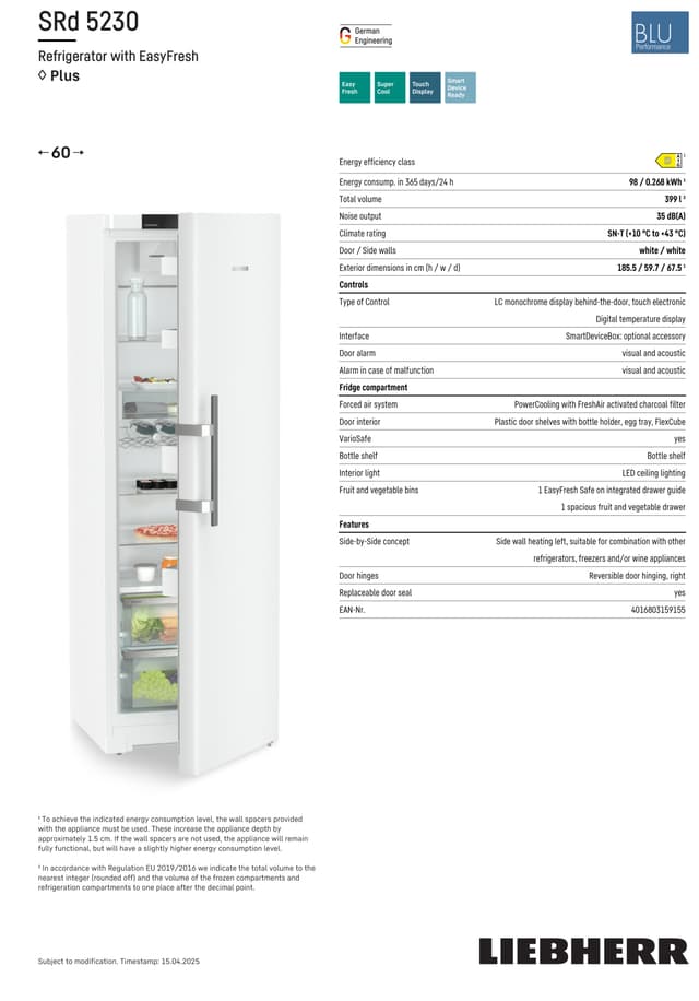 Liebherr fryser SFNd 5237-20 001(hvid)