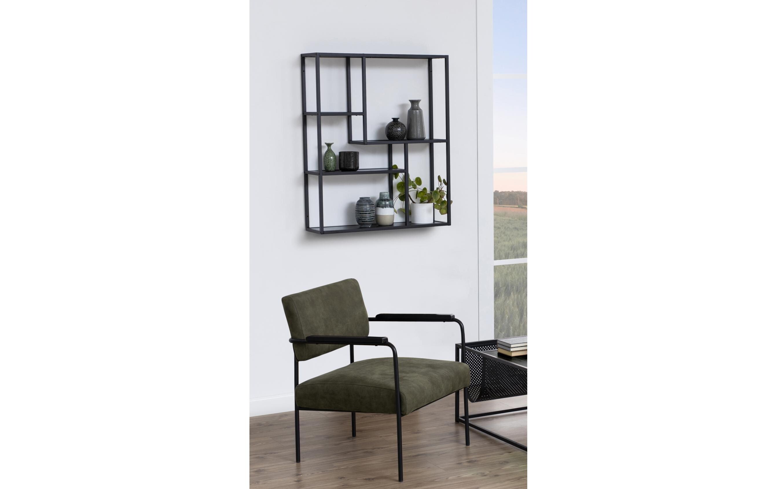 Wandregal Seaford 75 x 20 x 91 cm, SchwarzHängeschrank
