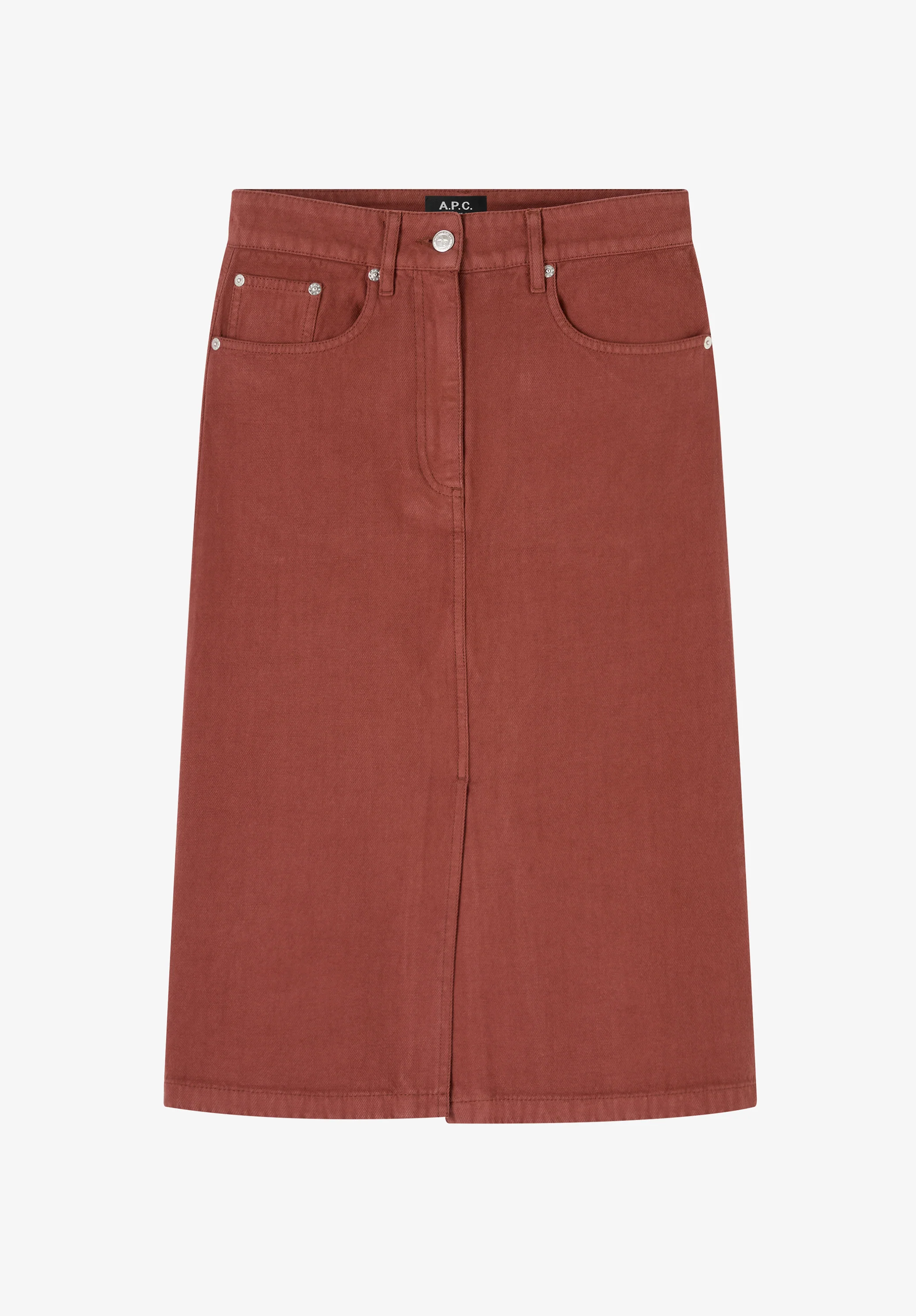 Jupe fendue en denim blanc bordeaux - Bordeaux