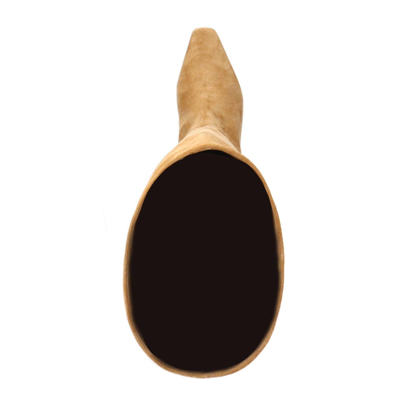 Beige suède hoge laarzen met hak
