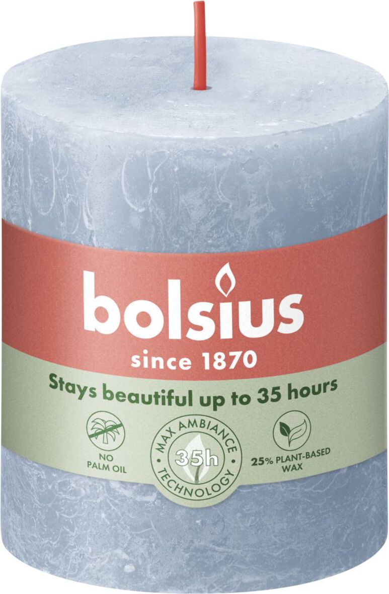 Bolsius stompkaars Shine blauw 35 uur D 6,8 x H 8 cm