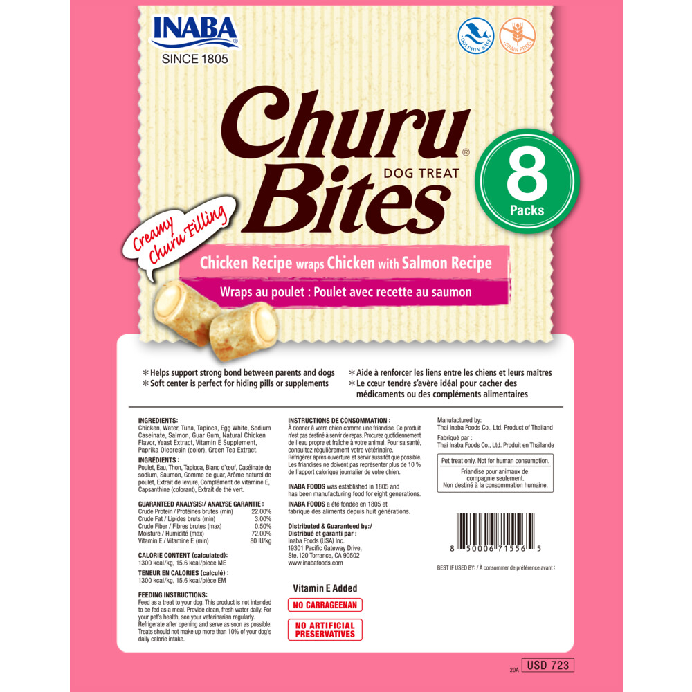 Ciao Hondensnack Churu Rolls Kip - Zalm76 gr