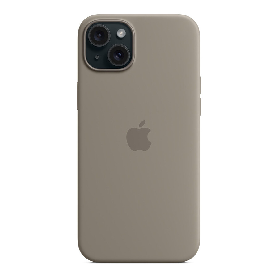 Apple Coque en silicone avec MagSafe pour iPhone 15 Plus - Argile