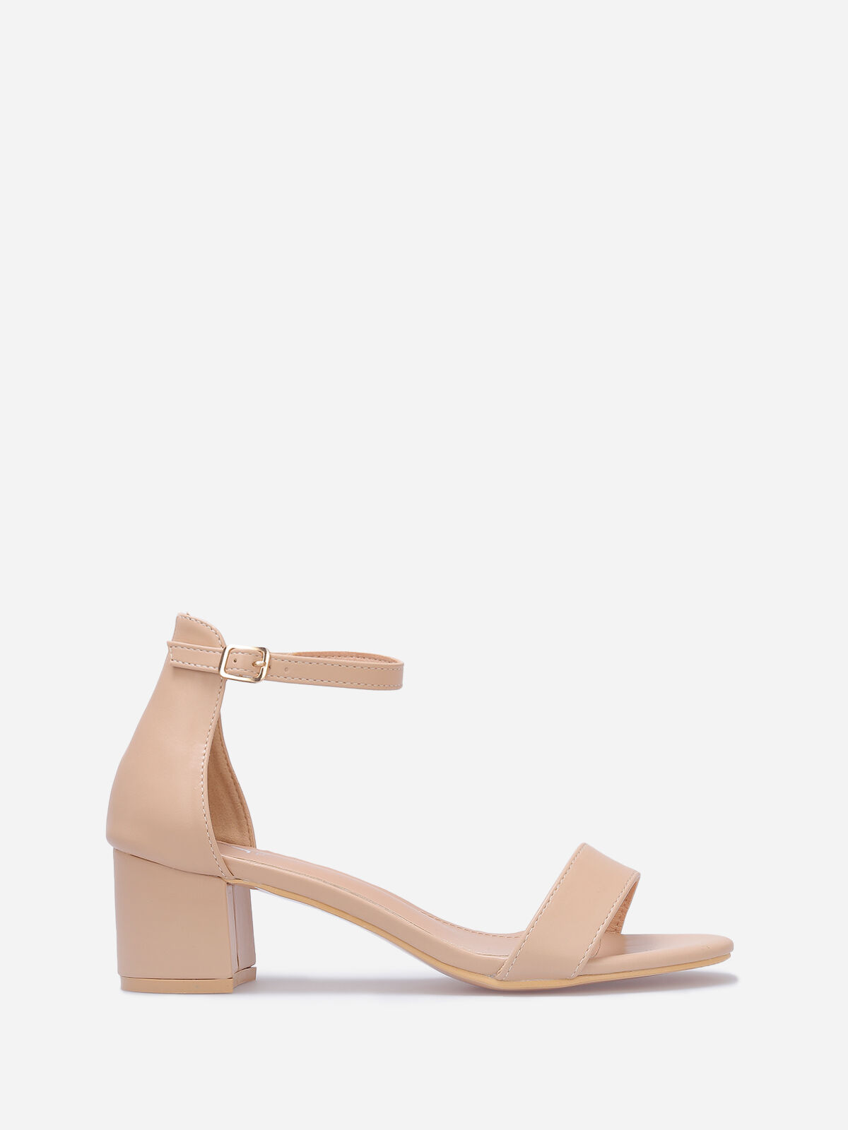 Sandales à talon carré grandes tailles- Beige