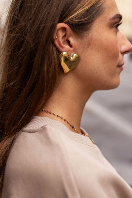 Studs met statement hart