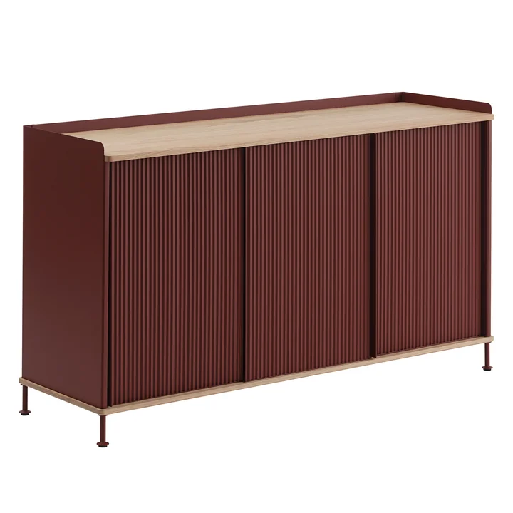Muuto - Enfold Sideboard, 148 x 85 cm, Eiche / deep red