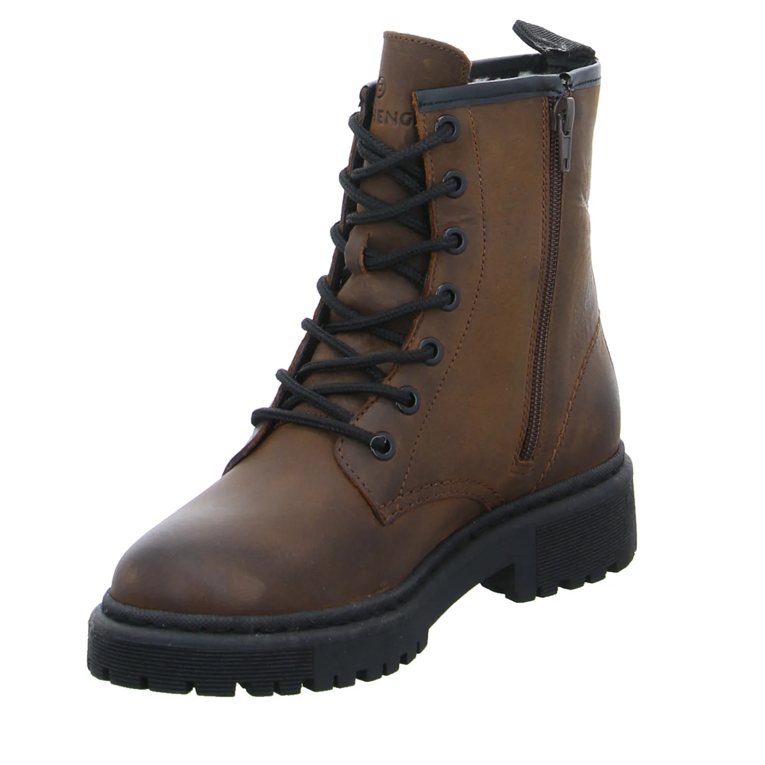 SCHUHENGEL Boot Braun Leder  mit Wollfutter