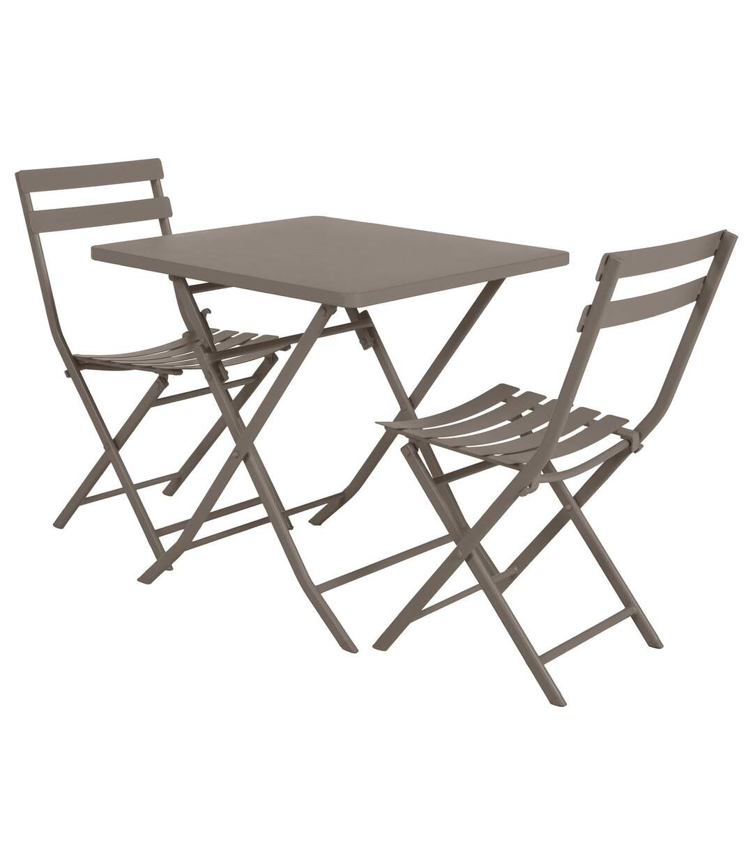 Table de jardin pliante carrée Greensboro - 2 Places - Marron tonka