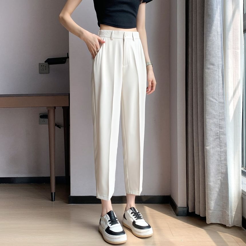 Jaqmine - Hoge taille effen rechte broek (verschillende ontwerpen)