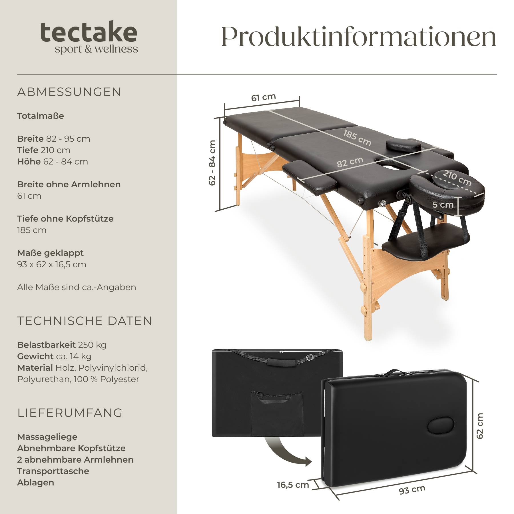 2 Zonen Massageliege Freddi