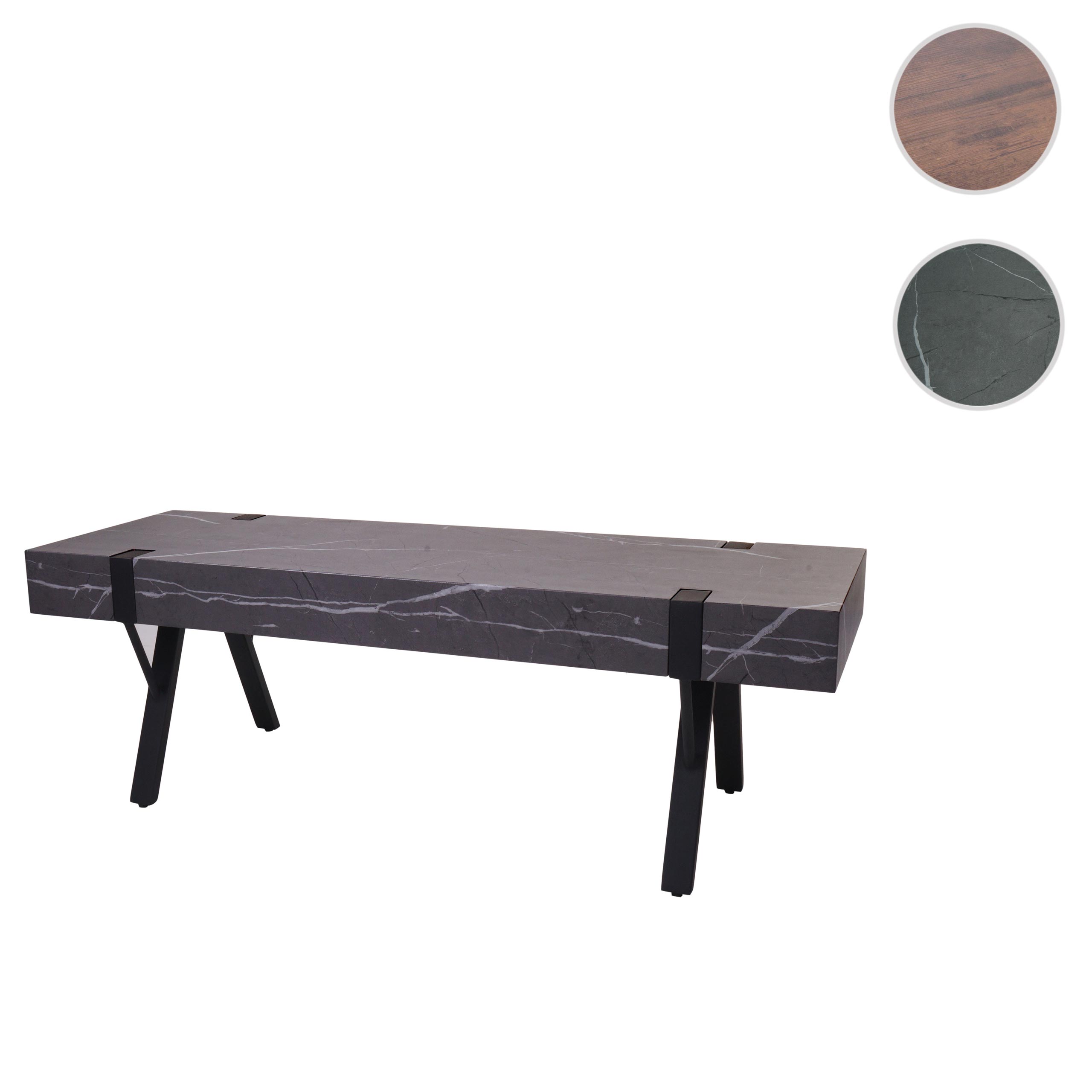 TV-Rack MCW-L54, Fernsehtisch Lowboard TV-Tisch, Metall 42x120x40cm ~ Marmor-Optik grau